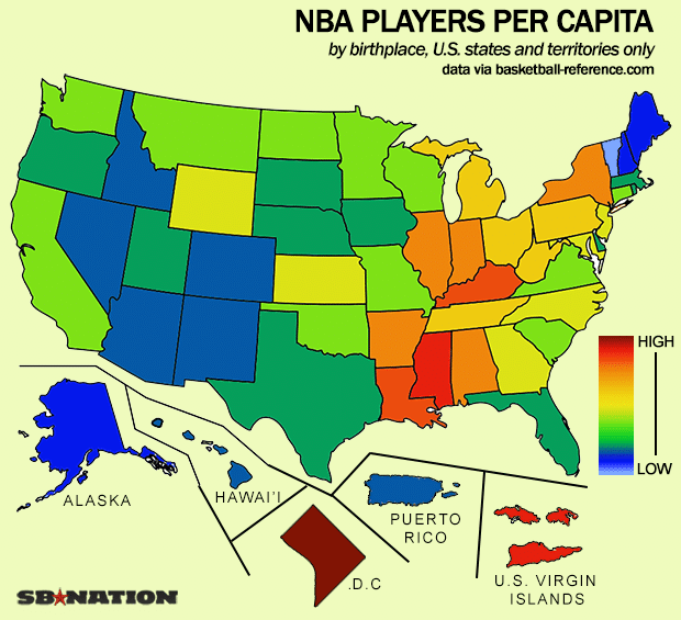 What State Produces the Most Nba Players